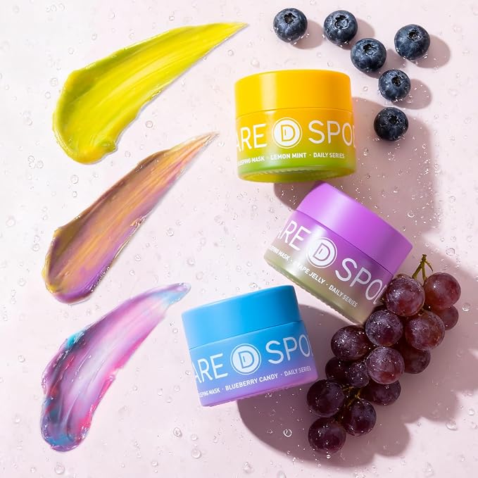 SPODARE 3-in-1 Dual-Color Sleeping Lip Mask Set – Blueberry, Grape & Lemon | - Image 8