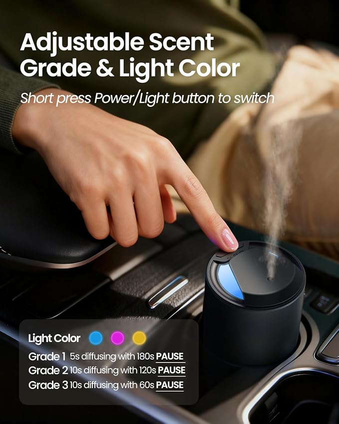 Waterless Diffuser for Essential Oil, Smart Car Air Freshener Diffuser - Image 4