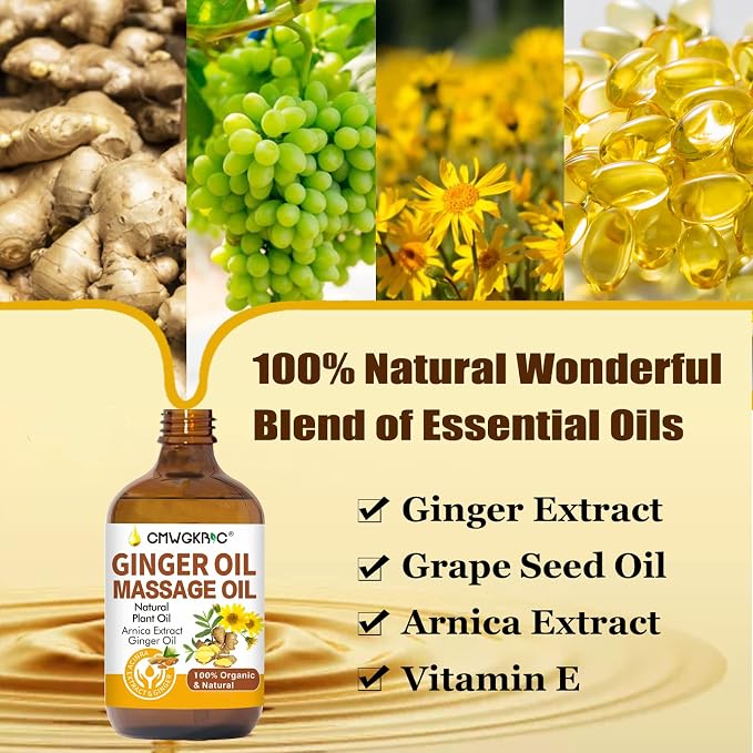 2 Pack Ginger Oil Lymphatic Drainage Massage, Belly Drainage Ginger Oil-Warming - Image 2
