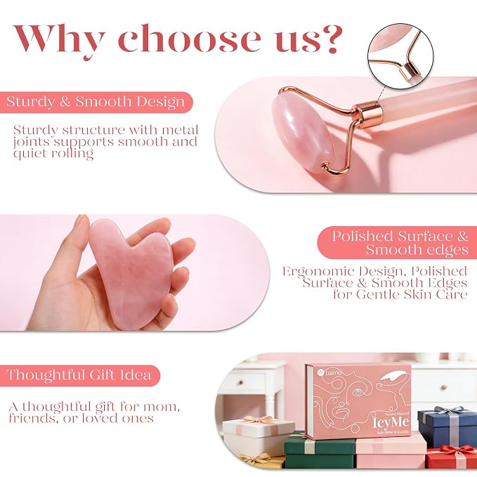 BAIMEI IcyMe Jade Roller & Gua Sha, Face Roller Redness Reducing Skin Care Tools - Image 4
