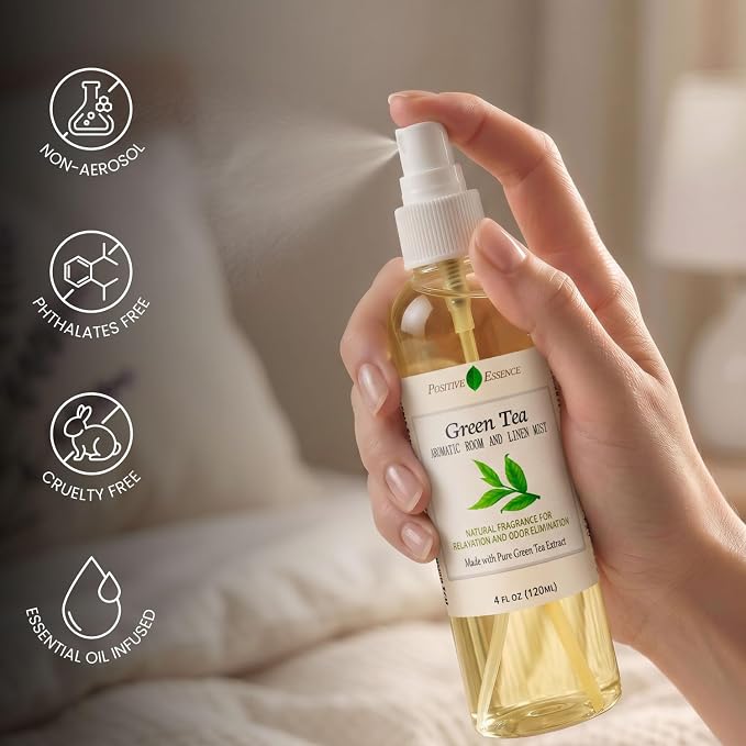 Green Tea Linen and Room Spray, Natural Air Freshener Made - Image 2