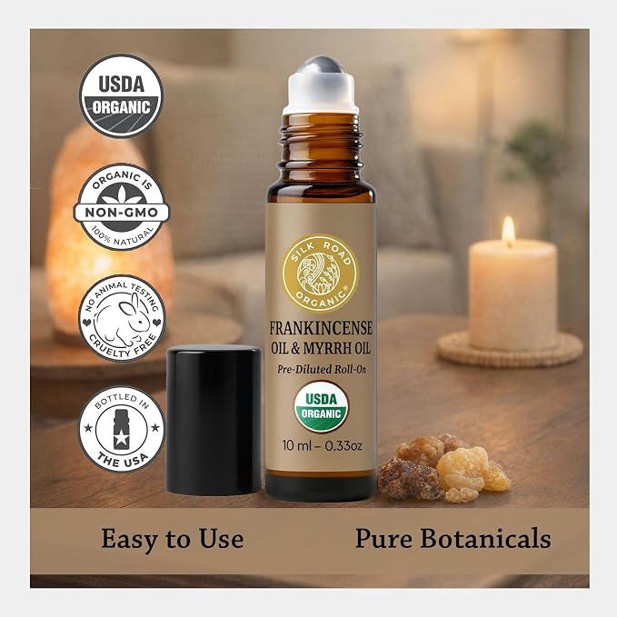 Silk Road Organic Frankincense Oil & Myrrh Essential Oil Roll On - Image 5
