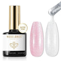 modelones Glitter Gel Top Coat, Ultra Fine White Aurora Clear Glitter Gel by MODELONES