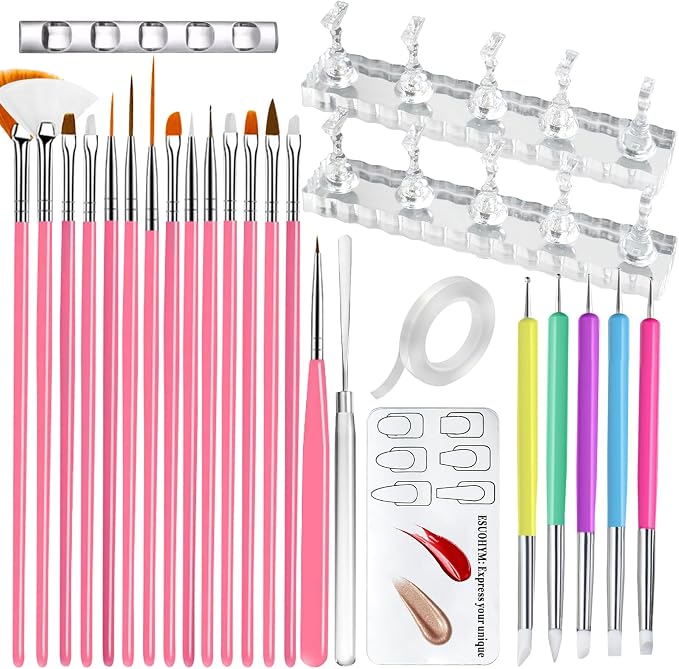 Nail Stand For Press On With Nail Art Brushes Nail Holder For Painting Practice by Unknown