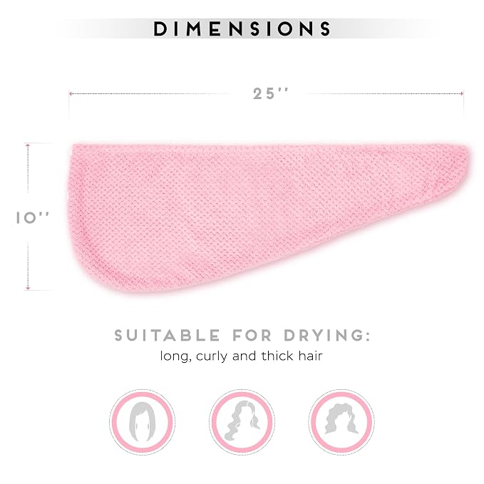 SimpleField 2 Pack Microfiber Hair Towel Wrap - Image 5