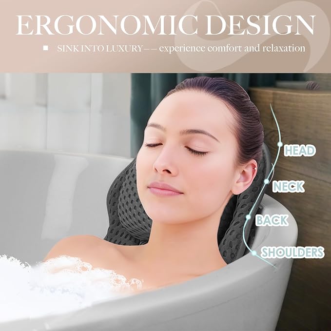 Bath Pillows for Tub, Bath Pillow, Bathtub Pillow, and Luxury Bath Accessories - Image 2