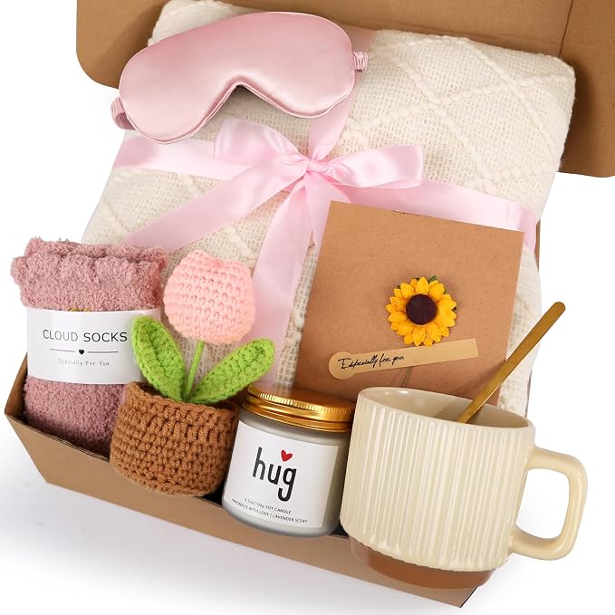 Birthday gift basket for ladies, self-care gifts, recovery care sets, by Unknown