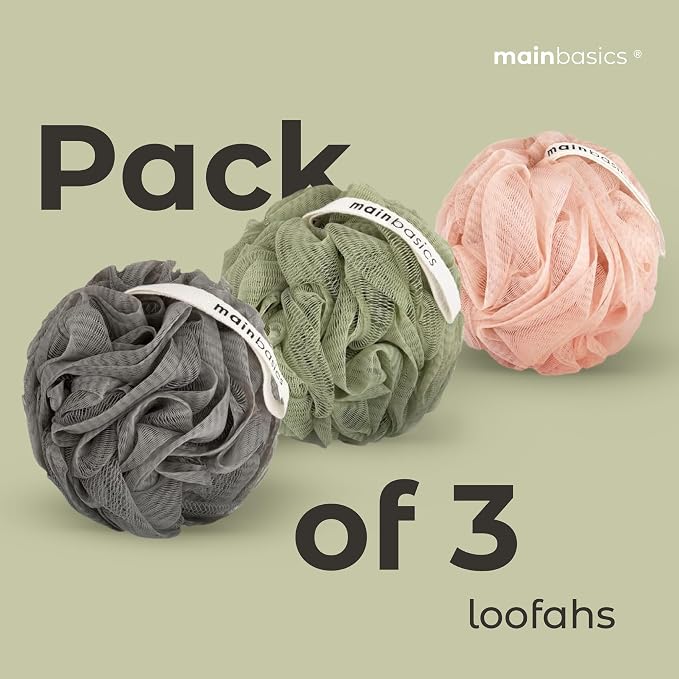 MainBasics Bath Shower Loofah Sponge Pouf Body Scrubber Exfoliator Body Wash - Image 6