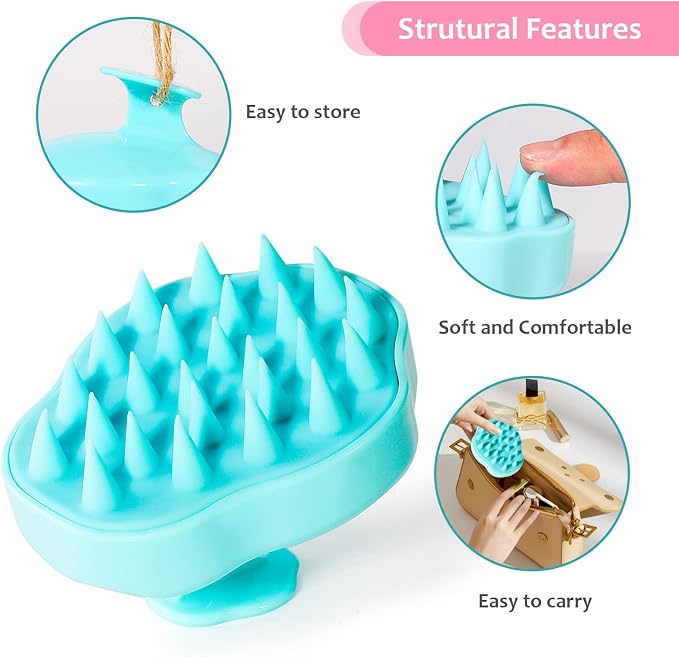 URTHEONE Hair Scalp Massager Shampoo Brush, Soft Silicone Hair Scrub Brush - Image 2