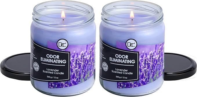 Lavender 2 Pack Odor Eliminating Highly Fragranced Candle - Image 3