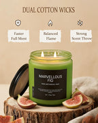 Fig Tree Home Scented Candles, 13oz Organic Soy Wax, 76-Hour Clean Burning - Image 4