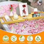 Banlilu Premium Natural Bamboo Expandable Bathtub Tray Caddy, Luxury Spa-Like - Image 3