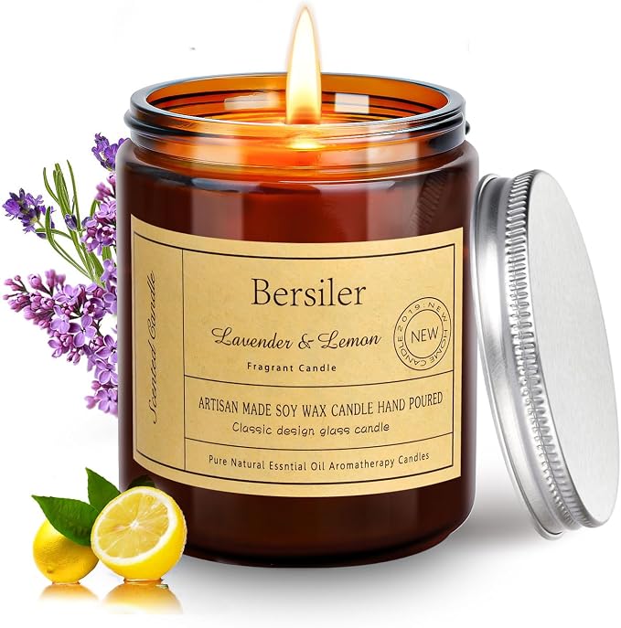 Lavender Lemon Scented Candles, Lavender Candles by BERSILER