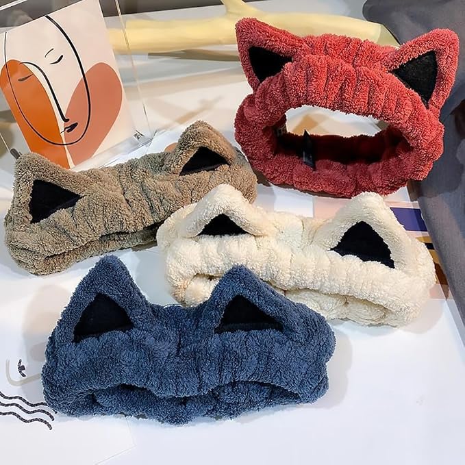 Huachi 2 Packs Cute Cat Spa Headband - Image 5