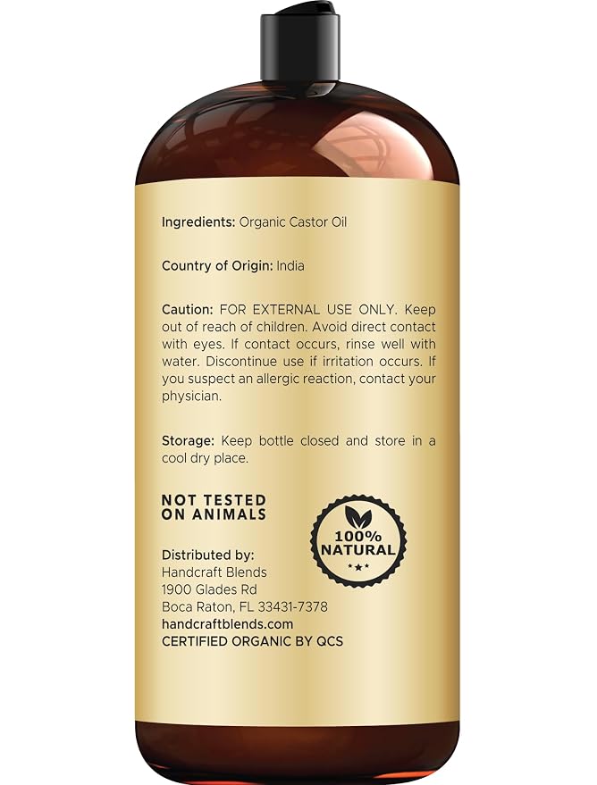 Handcraft Blends Organic Castor Oil 28 Fl Oz | 100% Pure and Natural | Premium - Image 4