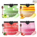4 PCS Lip Scrub and Mask Set, Strawberry Watermelon Lip Exfoliator Scrub by Unknown