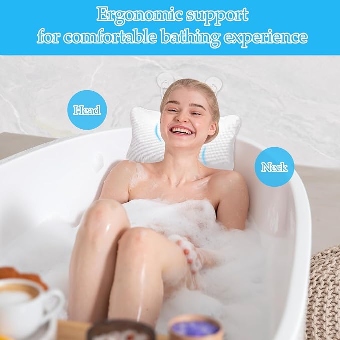 EORTA Inflatable Bathtub Pillow Anti-Slip Aerated Bath Pillow - Image 5