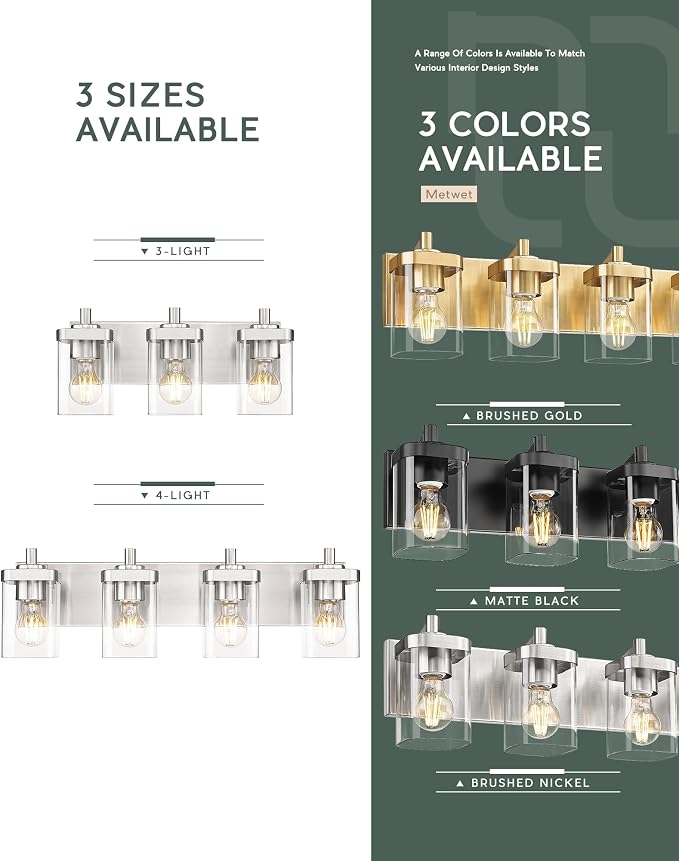 Bathroom Light Fixtures, 4-Light Vanity Light - Image 7