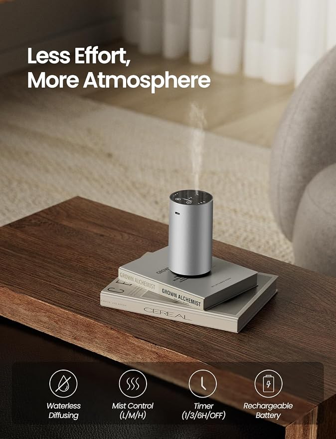 Waterless Essential Oil Diffuser, Rechargeable Scent Diffusers - Image 2