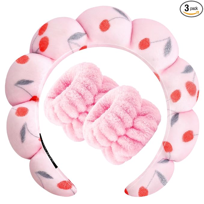 Zkptops Spa Headband for Washing Face Wristband Set Sponge Makeup Skincare by ZKPTOPS