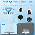 Hibbent cUPC Certified All Metal 8" Rainfall Showerhead Combo, High Pressure - Image 4