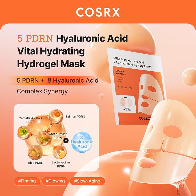 COSRX 5 PDRN Hyaluronic Acid Vital Hydrating Hydrogel Mask, Overnight Hydrogel - Image 2