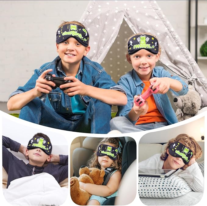 2 Pcs Boys Sleep Eye Mask, Guys Blackout Sleeping Silk Mask - Image 6