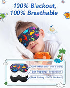 BeeVines Kids 100% Real Mulberry Silk Sleep Mask 2 Pack, Original Design Pure - Image 3