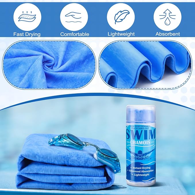 SmoothNovelty 2 Pack Swim Chamois Towel Water Absorbent Quick Dry Towel Shammy - Image 6