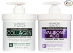 Advanced Clinicals Hyaluronic Acid Moisturizer + Fragrance Free Collagen Cream by AdvancedClinicals