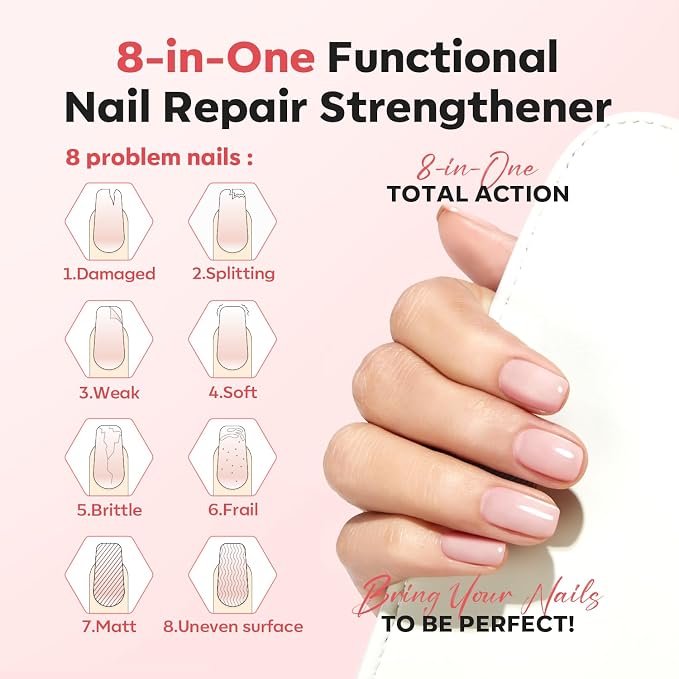 modelones Nail Strengthener Peachy Pink Nail Repair - Image 3