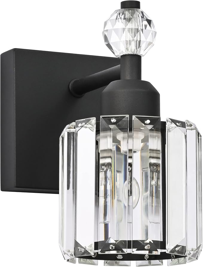 PRESDE 1-Light Bathroom Vanity Light, Modern Matte Black Wall Sconce by HOME