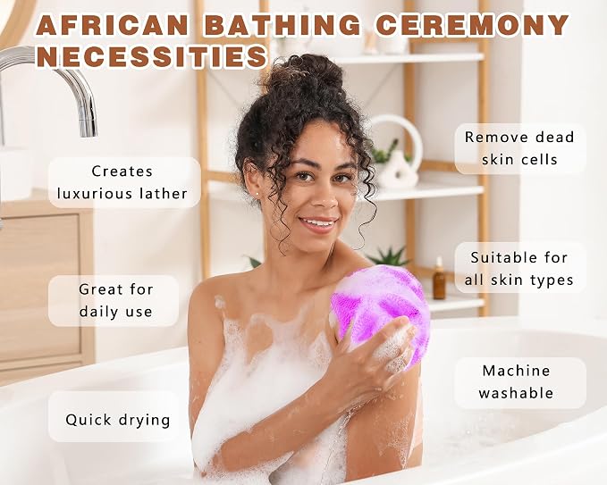 2 Pack African Net Sponge Exfoliating Body Scrubber Bath Sponge - Image 4