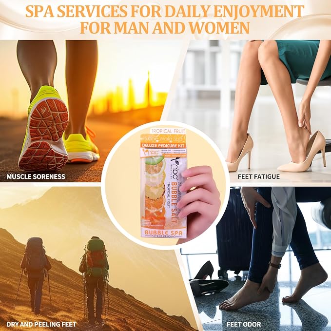 Pedicure Kit Foot Soak Set: Bubble Salt, Sugar Scrub, Massage Mask, Massage - Image 7