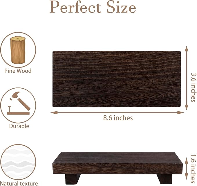 zoocatia Small Wood Tray Pedestal Stand Farmhouse Bathroom Decor Decorative - Image 5