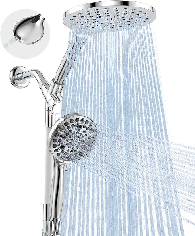 MakeFit Dual Handheld Shower Head Combo, 2-in-1 Rain Shower Heads System 8 Inch by MakeFit