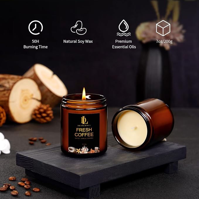 Fresh Coffee Candles, Coffee Scented Candle, Natural Soy Candles - Image 3