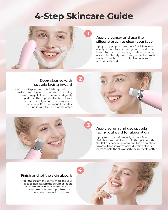 Facial Cleansing Brush & Massager, 2 in 1 Facial Skin Scrubber Waterproof and - Image 5