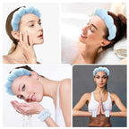 Zkptops Spa Headband for Washing Face Wristband Set Sponge Makeup Skincare - Image 4