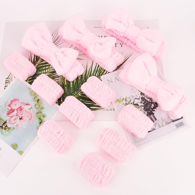 CIEHER 12 PCS Pink Makeup Headband - Image 8