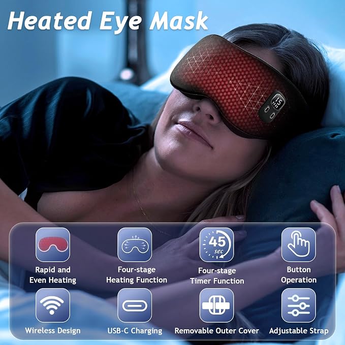 Cordless Heated Eye Mask, Rechargeable Sleep Mask - Image 2