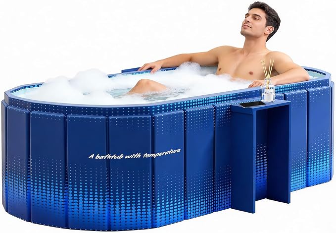 Portable Foldable Bathtub, Freestanding Bathtub No Installation, Bathroom SPA by HLCZLUZ