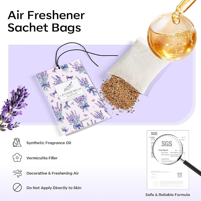 MYARO 20 Pack Lavender Scented Sachets - Image 3