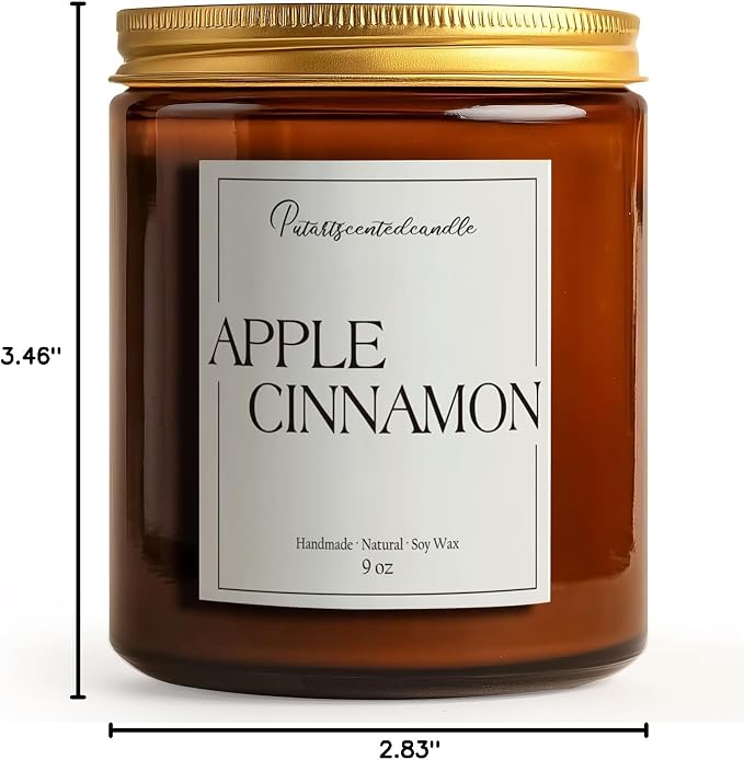 Cinnamon Apple Scented Candles for Home, Natural Soy Wax Aromatherapy Candle - Image 9