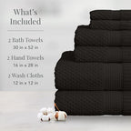 NY Loft 100% Cotton Towel Set 6 Piece | Super Soft & Absorbent Quick-Dry 2 Bath - Image 2