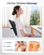 Boriwat Shiatsu Back Massager for Pain Relief Deep Tissue-Movable Electric Neck - Image 3