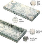 Marble Bathroom Vanity Tray, Natural Luxury Vanity Home Kitchen Bathroom Table - Image 3