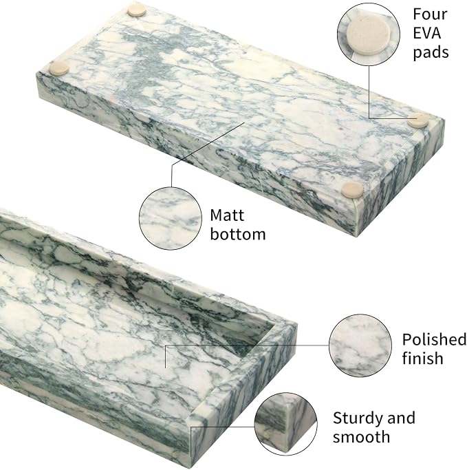 Marble Bathroom Vanity Tray, Natural Luxury Vanity Home Kitchen Bathroom Table - Image 3