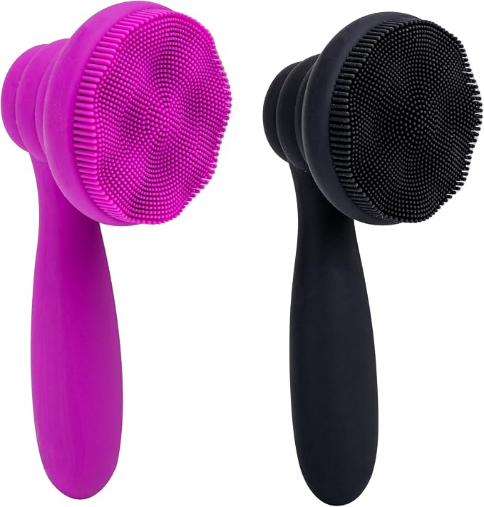 2 PC Silicone Facial Cleansing Brush Facial Scrubber Manual Exfoliating Facial by MtBoi