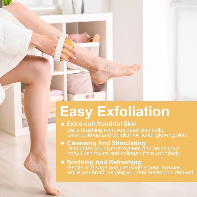 Bamboo Dry Body Brushes, Dry Body Scrubber - Image 2